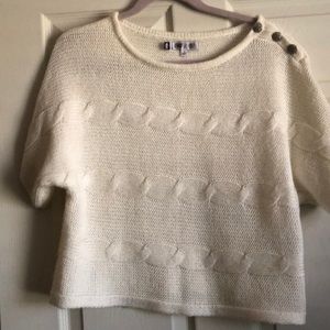 Cream short sleeve sweater NWOT